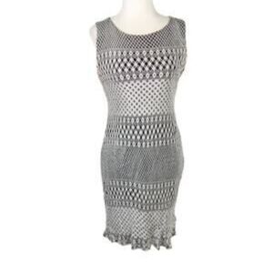 Chic Monochrome Patterned Mini Dress